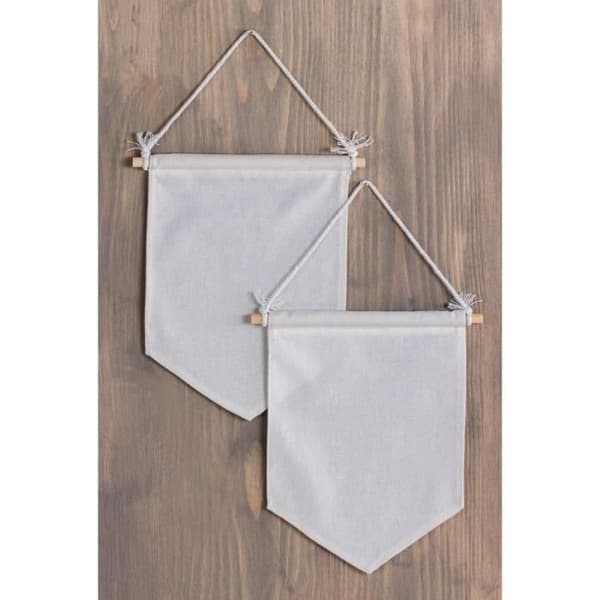 Tygfanion att hänga upp - Rayher - 46371102 - Vit - 20x18 cm - Blandat