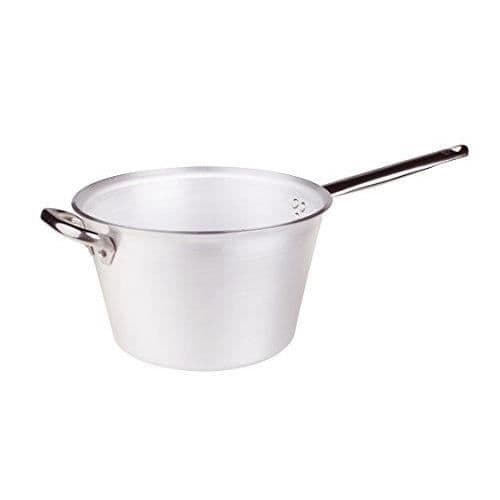 Pentole Agnelli Marmite Radiante för polenta i aluminium med en tjocklek av 5 mm och handtag i silverfärgad rostfritt stål 3,5 l silver