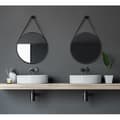 Miniatyrbild 1 av 4: Rund Spegel - Talos - Matt Svart - Diameter 50 cm - LED-belysning - Aluminium