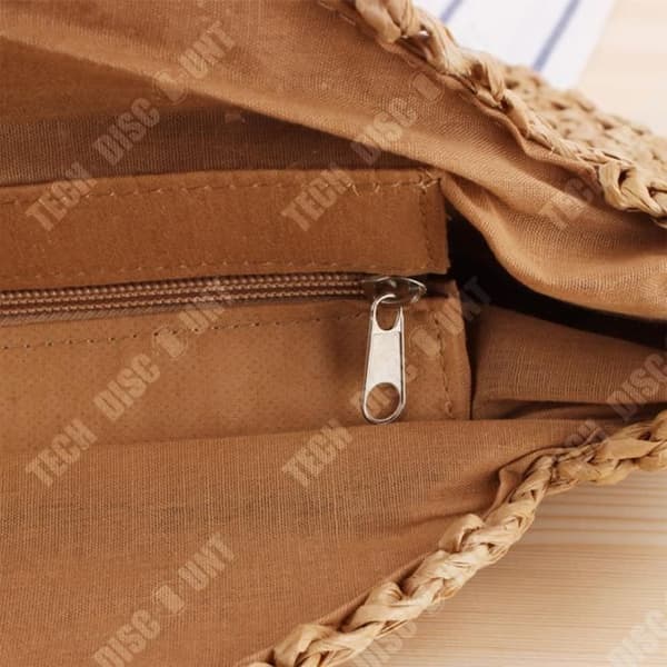 TD® Simple Round Shoulder Straw Bag Woven Bag Fashion Beach Bag Dam Halmväska 40*43cm
