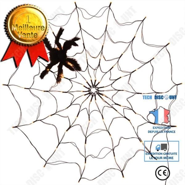 TD® Halloween dekoration rekvisita fjärrkontroll ljus LED spindelväv ljus atmosfär layout