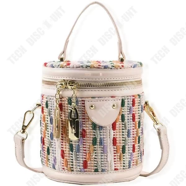 TD® Mode nisch design axelväska sommar regnbåge stickad bärbar metall hink messenger bag semester dekoration s