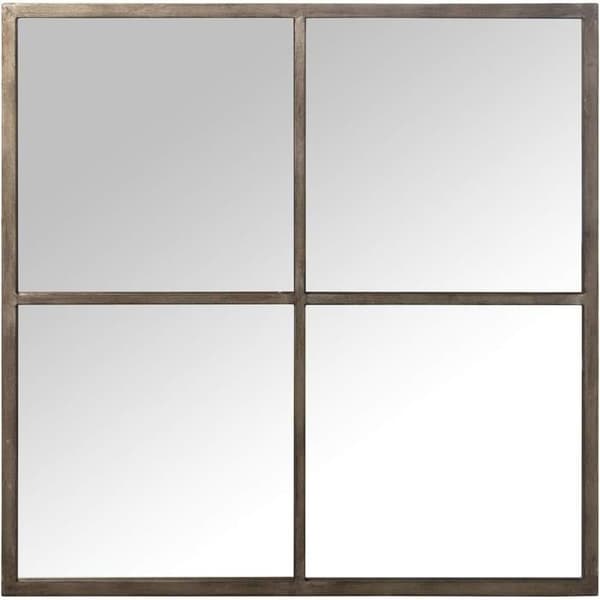 Väggspegel kvadratisk i metall Fer för champagne 80 x 80 x 2 cm