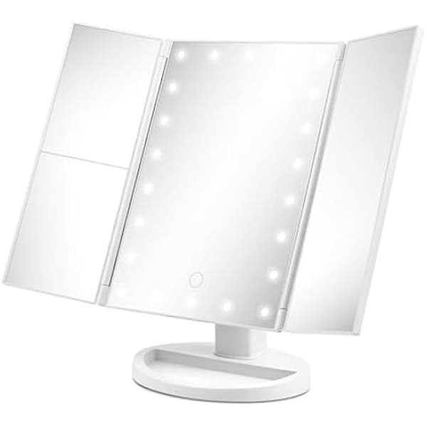 Sminkspegel - GIRMI - BE05 - LED-belysning - Förstoring 1X/2X/3X - 180° lutning