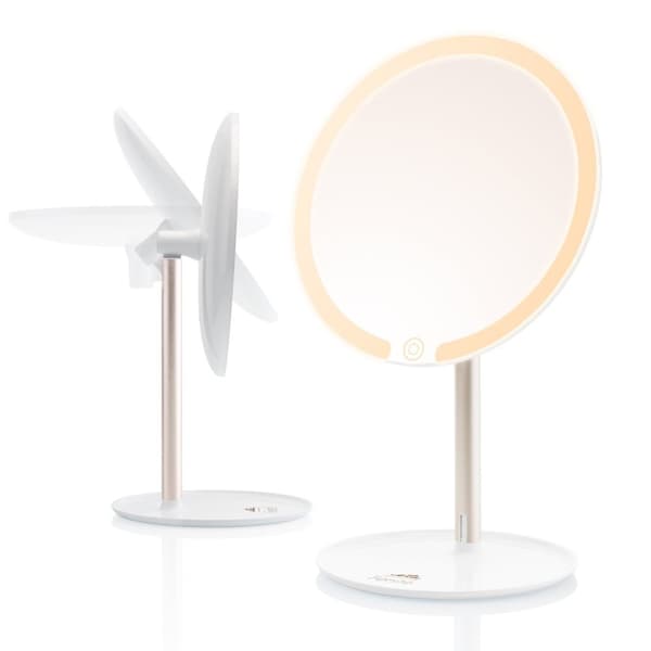 ETA Fenité Make Up Spegel med ljus – 90° justerbar – Ø 17,8 cm – Vit