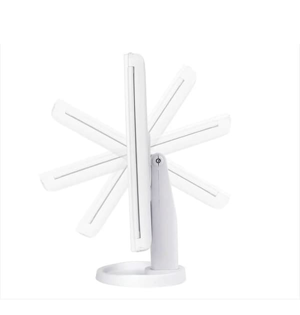 Nexxt Sminkspegel med LED-belysning – Hopfällbar och förstorning 2x/3x – Vit