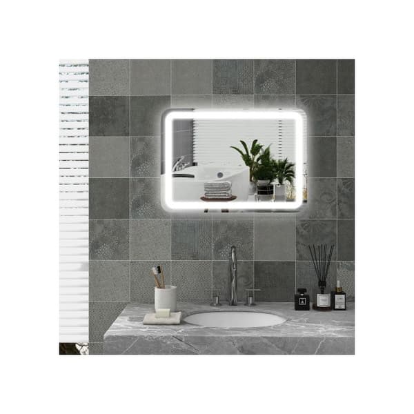 kleankin LED-badrumsspegel, 50 x 70 cm, med 3 ljusfärger och beröringsbrytare, IP44