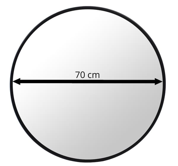 Spegel 70 cm svart ram