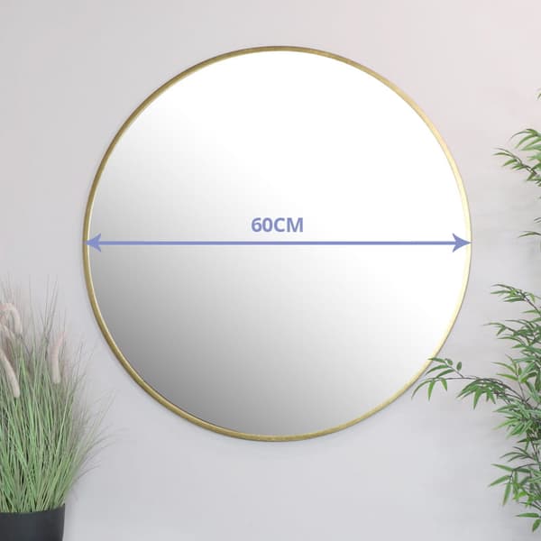 Spejl 60 cm med guldramme