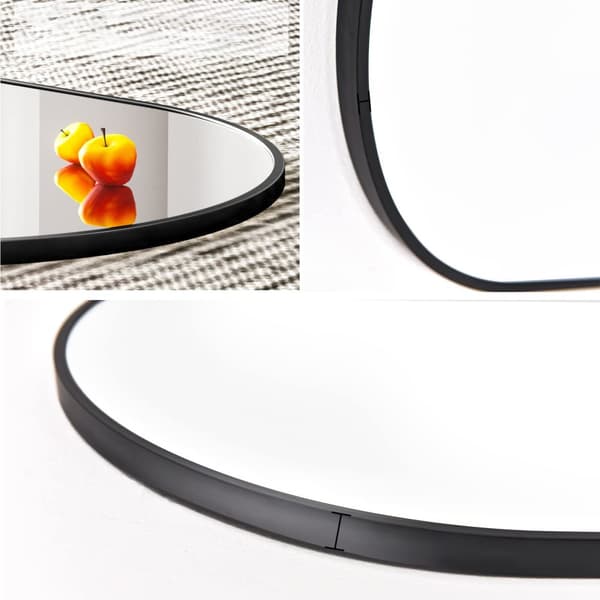 Oval spegel 100x50cm svart ram