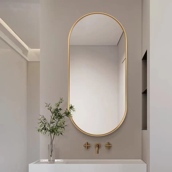Oval spegel 80x40cm guldram