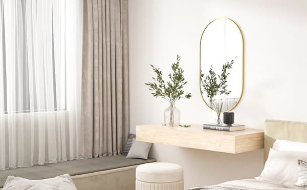 Oval spegel 80x40cm guldram