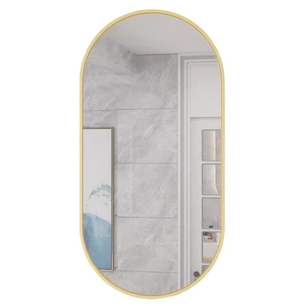 Oval spegel 100x50cm guldram