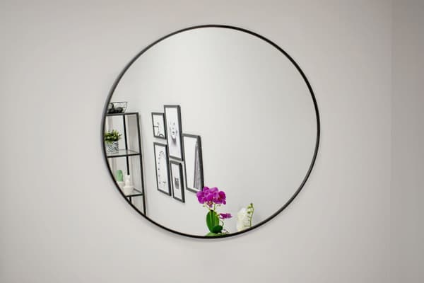 Spejl 50 cm sort ramme