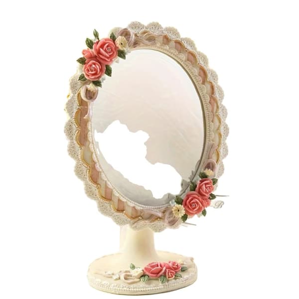 Resin Makeup Mirror, Vintage Design, Justerbara vinklar,esin kosmetisk spegel