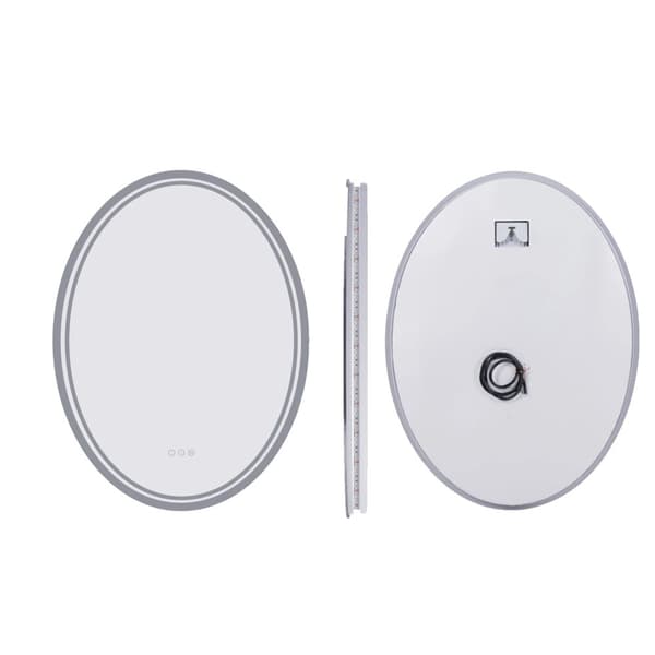 Oval LED Badrumsspegel, Antimoln, Dimbar Belysning,19,7x27,5 tum
