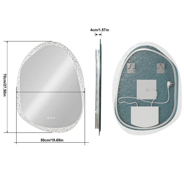 LED Badrumsspegel, Touch Sensor, Antimoln Funktion,50x70CM
