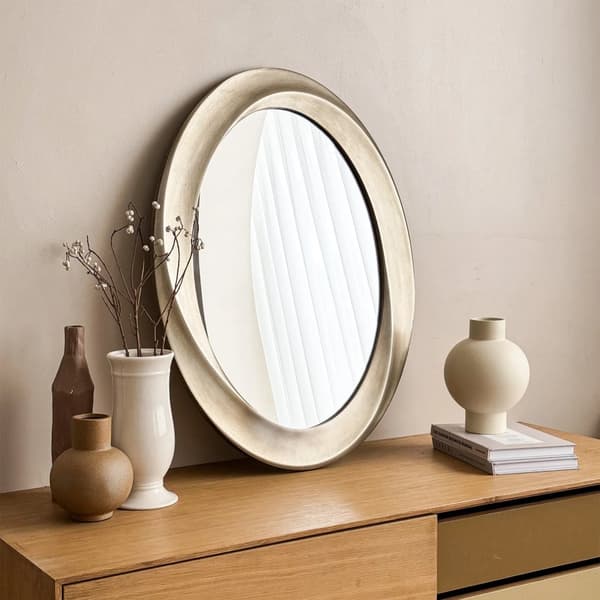 Væghængt Spejl, Antik Guld Finish, Holdbart MDF Materiale,23x31 tommer, Bronze