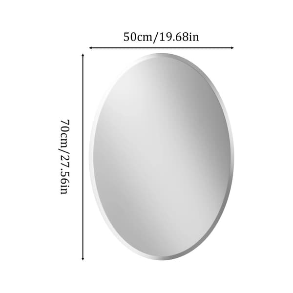Oval spegel för badrum, minimalistisk glasdesign, fasad kant,50x70cm