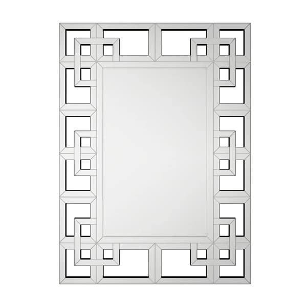 Dekorativt Väggspegel, Fasetterade Glaskanter, Modern Silverfinish,100x70cm