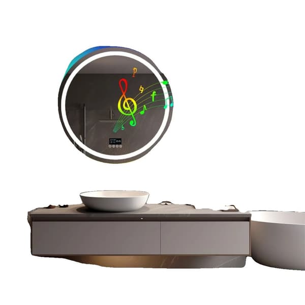 Ljusande Badrumsspegel, Bluetooth-högtalare, Antimoln-funktion,80 cm (32 tum)