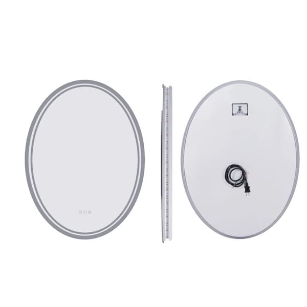 Oval LED Badrumsspegel, Antimoln, Dimbar Belysning,23,6x31,5 tum