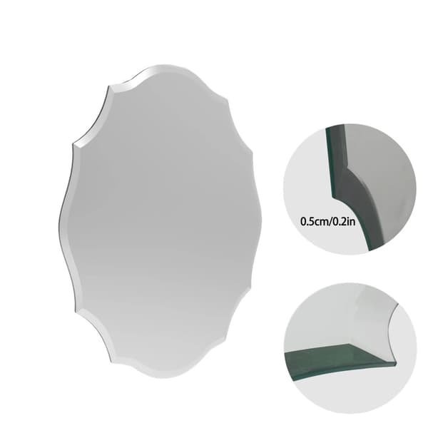 Udenrammet Vægspejl, Asymmetrisk Form, Klart Sølvbelagt Glas,M 22x28 tommer