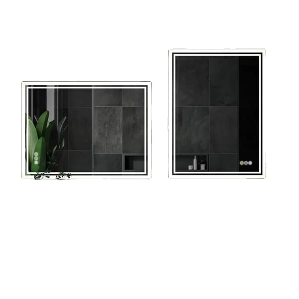 Upplyst Badrumsspegel, Dimmbar Ljusstyrka, Touch Sensor Funktioner,70x90cm (28x36 tum)