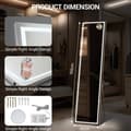 Miniatyrbild 2 av 2: Heltäckande LED-spegel, belyst design, modern rektangulär form,H 150x40 cm
