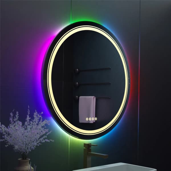Badrumsspegel, LED-ljus, RGB-färgbelysta bakgrundsbelysta,80cm (32 tum)
