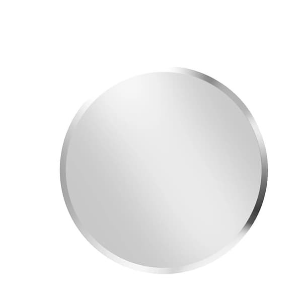 Rund Väggspegel, Fasetterad Kant, Ramfri Design,32 tum
