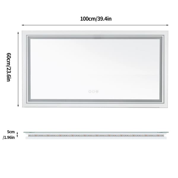 LED Badrumsspegel, Justerbar Ljusstyrka, Duggfri Funktion,1000x600MM
