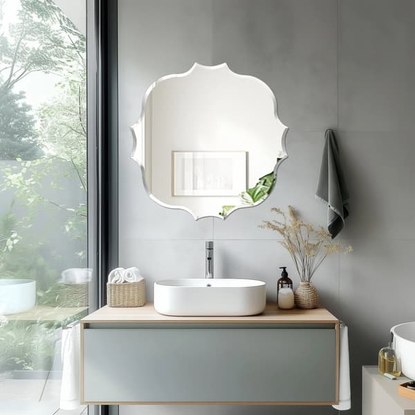 Rimaton seinäpeili, epäsäännöllinen muoto, moderni tyyli,32x32 tuumaa