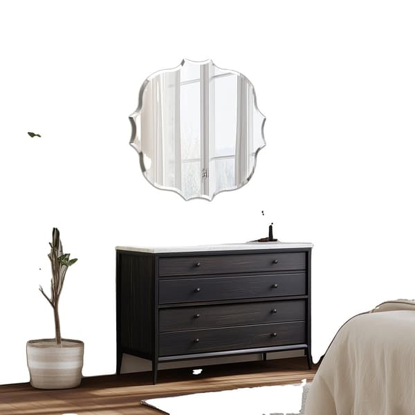 Ramfri Väggspegel, Oregelbunden Form, Modern Stil,24x24 tum
