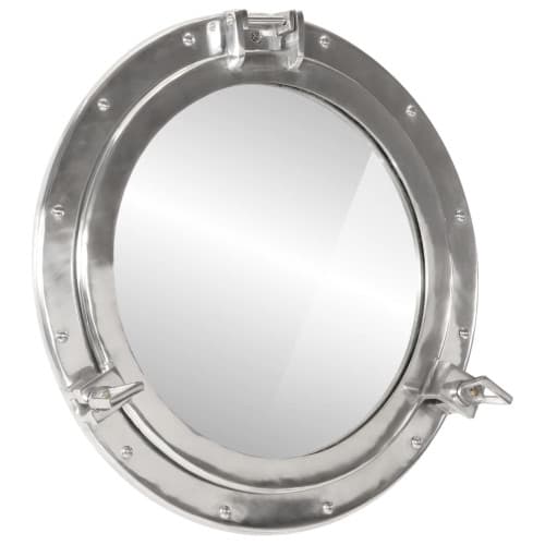 Väggspegel Ø50 aluminium och glas