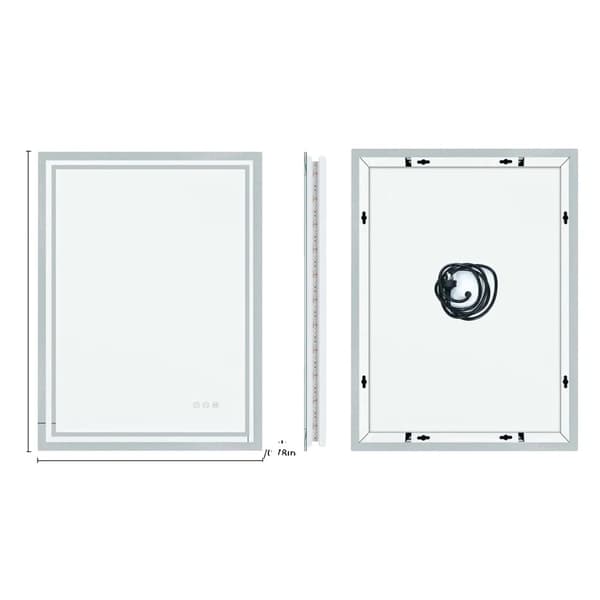LED Badrumsspegel, Touch Sensor Kontroll, Antimoln Funktion,27,5x35,4 tum