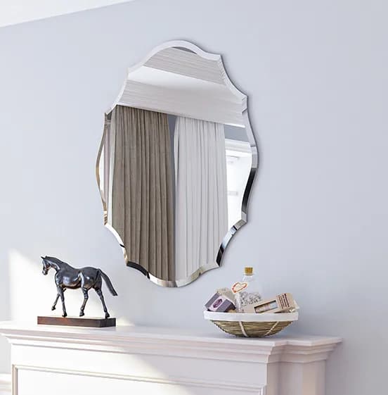 Væg spejl, rammeless design, skråkant, Sølv, 63,5x81cm (25x32 tommer)