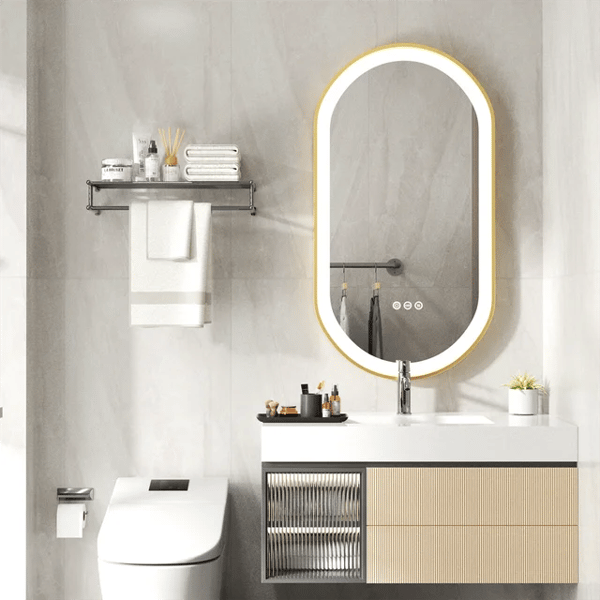 Badrumsspegel, oval design, LED-belysning, 100X50CM (40x20tum)
