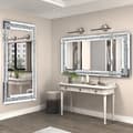 Miniatyrbild 2 av 2: Kristall smink spegel, glittrande design, ramfri, Silver, 120x60cm (48x24 tum)