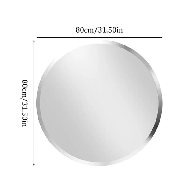LUVODI Rund Väggspegel, Fasad Kant, Ramfri Design,80 cm (32 tum)
