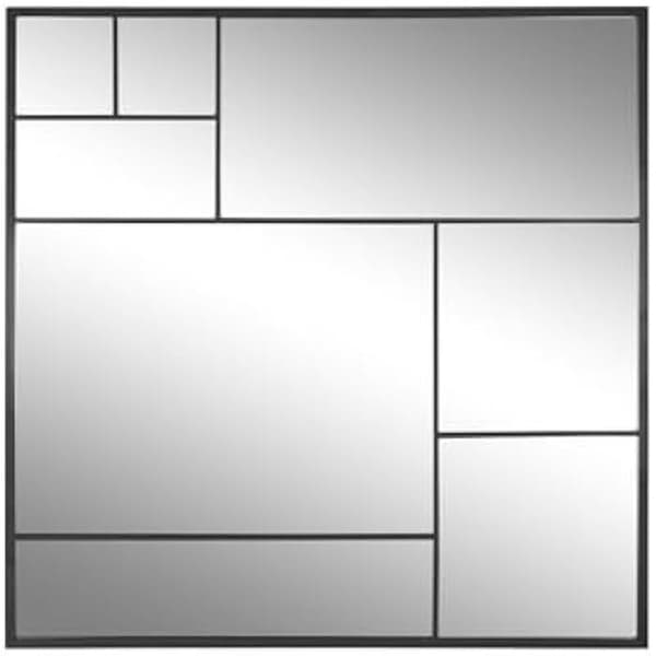Väggspegel - HOME ESPRIT - Svart - 90 x 90 cm - Rektangulär - Modern