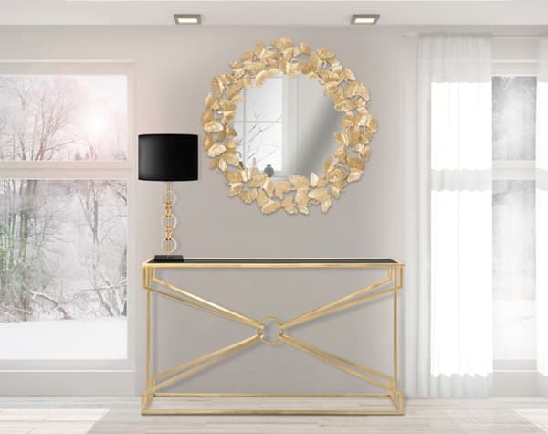 FURNLUX VÄGGSPEGEL BLADGULD 87CM