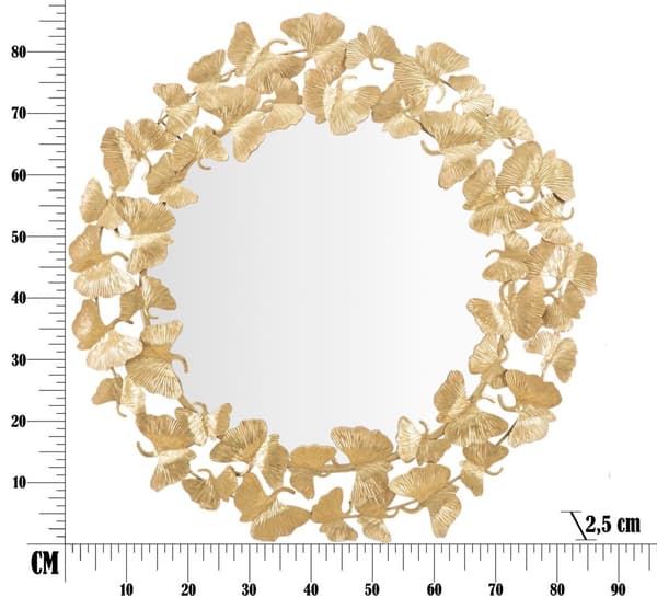 FURNLUX VÄGGSPEGEL BLADGULD 87CM