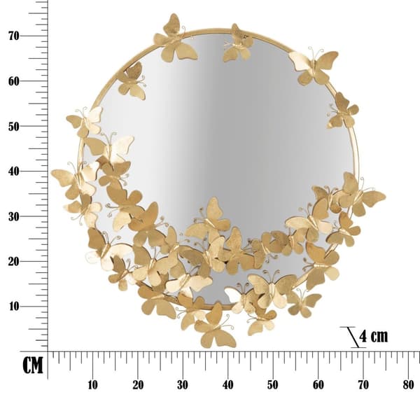 FURNLUX VÄGGSPEGEL FJÄRIL GULD 74CM