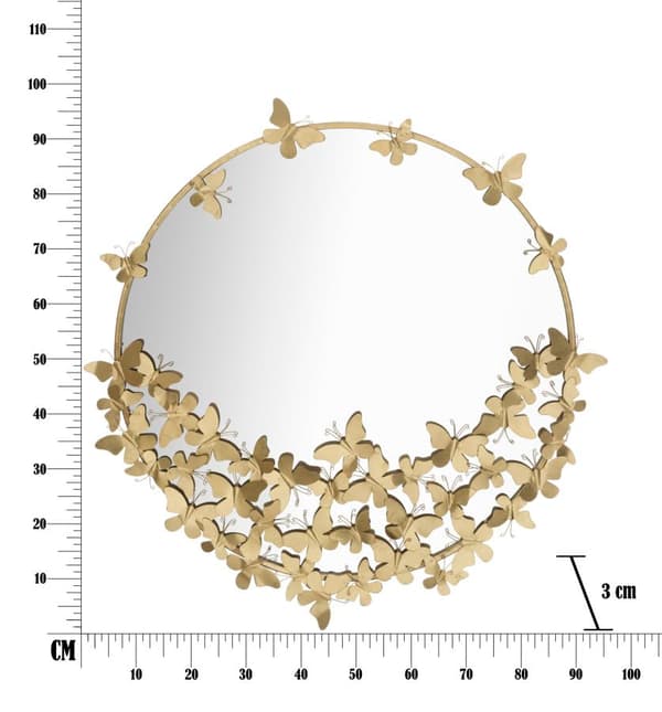 FURNLUX VÄGGSPEGEL RUND GULD 91CM