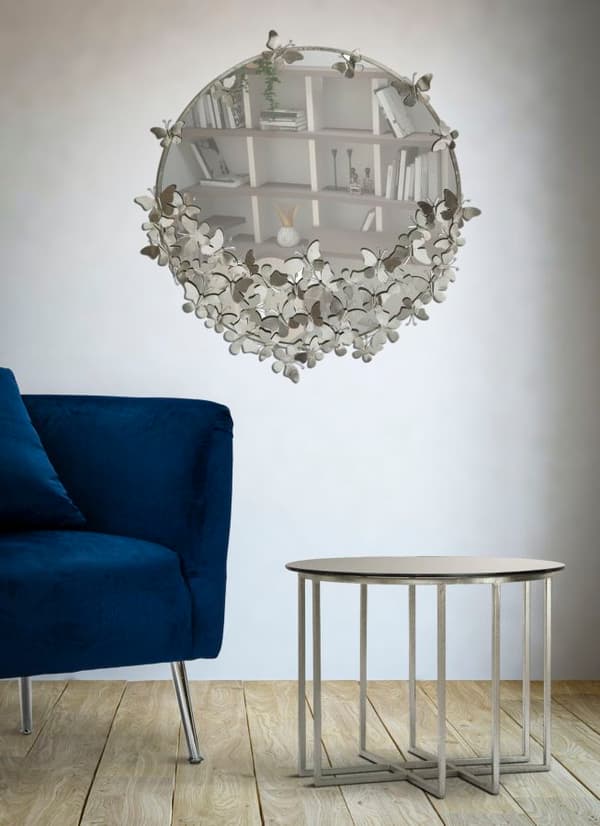 FURNLUX VÄGGSPEGEL FJÄRIL SILVER 91CM