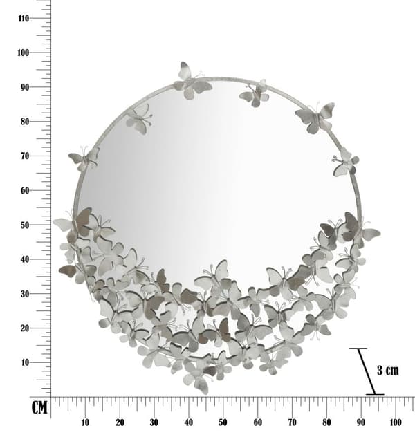 FURNLUX VÄGGSPEGEL FJÄRIL SILVER 91CM