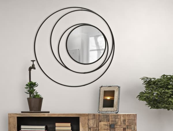 FURNLUX VÄGGSPEGEL DARKY SVART 80CM