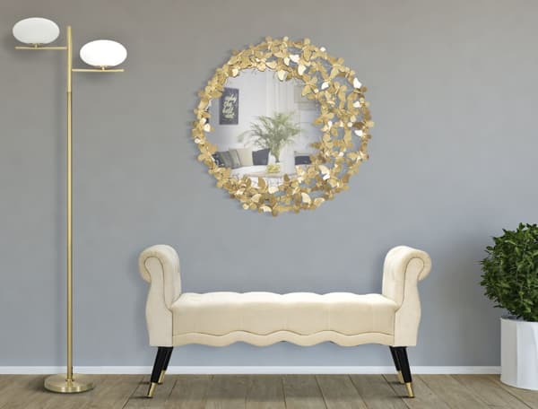 FURNLUX VÄGGSPEGEL FJÄRIL GULD 82CM