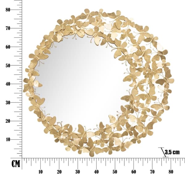 FURNLUX VÄGGSPEGEL FJÄRIL GULD 82CM